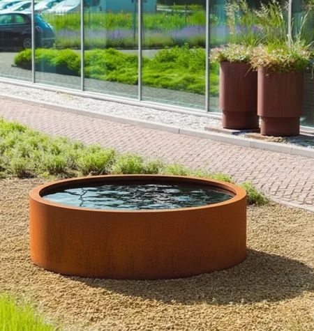  Corten steel round water ponds Australia